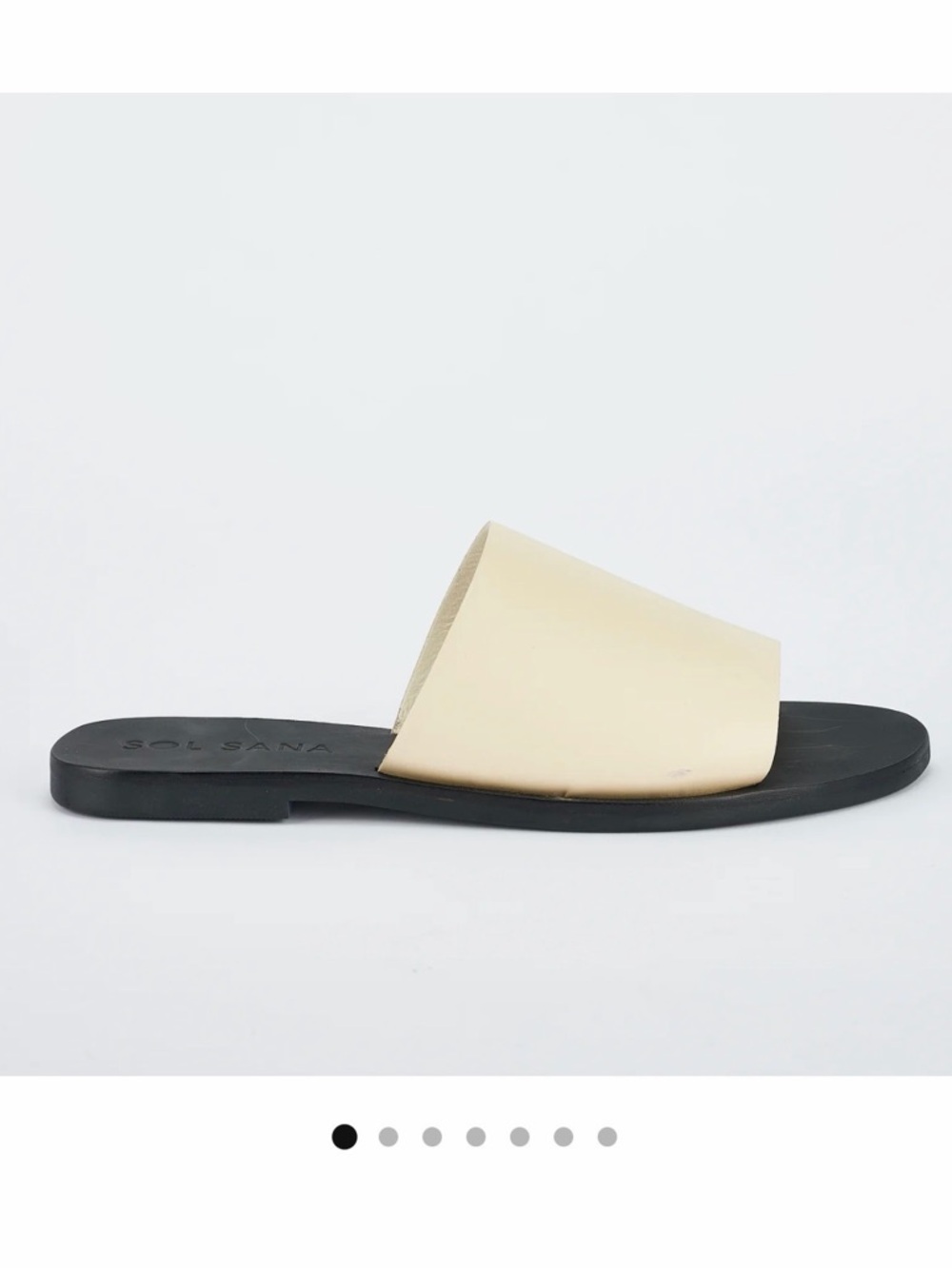 Sol Sana Ivory Slide Sandal with Black Sole